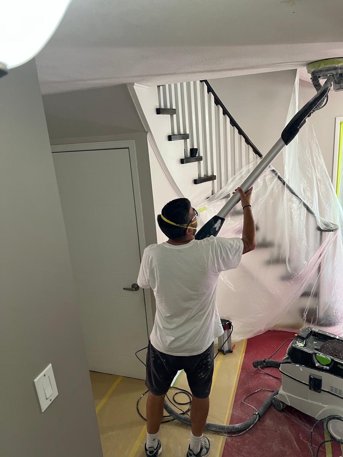 taking off popcorn ceiling